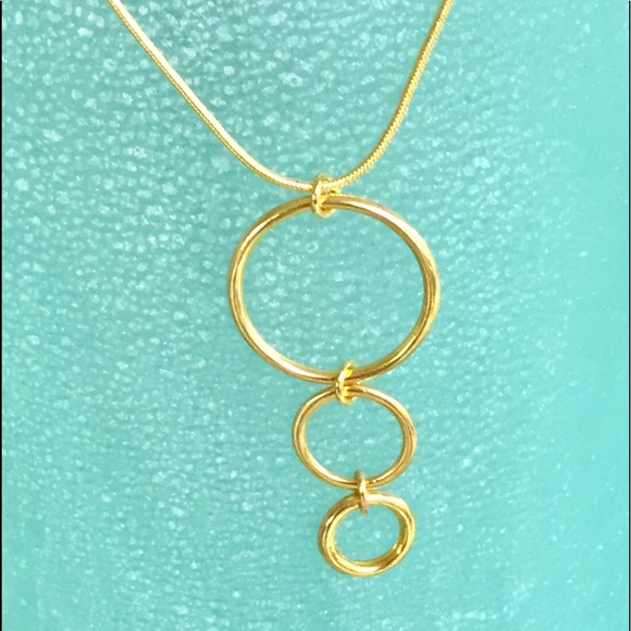 🇺🇸TRI-Rings On Gold Chain, Minimalist - Picture 2 of 5